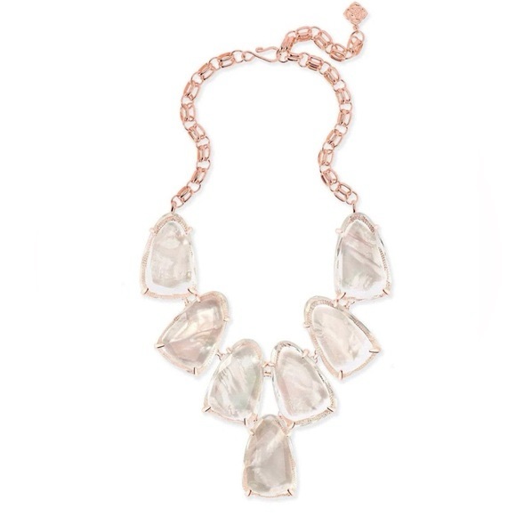 Kendra Scott Jewelry - Kendra Scott Rose Gold-Tone Harlow Iridescent Amber Statement Necklace Dustbag